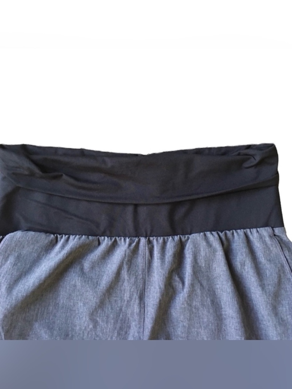 CALIA by Carrie Underwood Blue Capri Yoga Jumpsuit Pants with Black Waistband - Picture 3 of 8